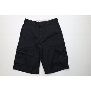 Vintage Y2K Dickies Mens 34 Faded Baggy Loose Fit Cargo Shorts Black Workwear